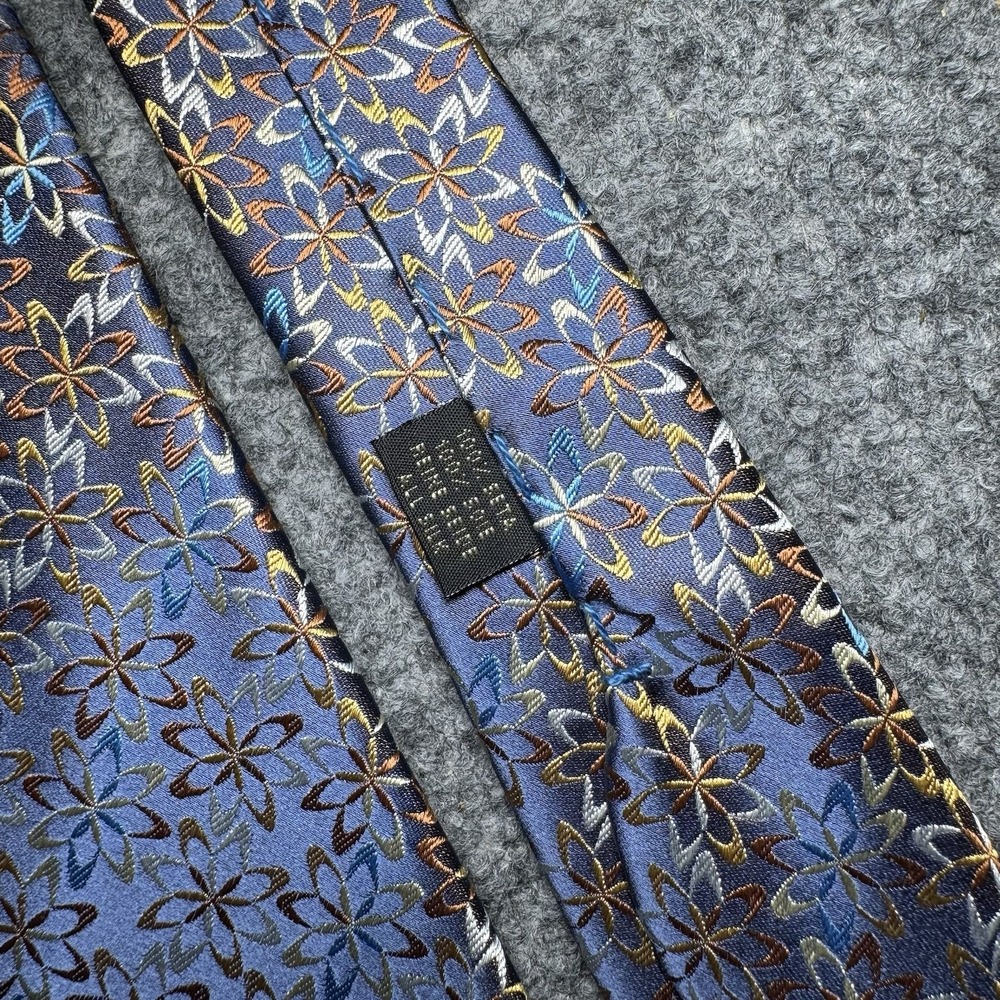 Jhane Barnes Men's 100% Silk Necktie JAPAN Designer Geometric Floral Multicolor - Picture 7 of 11
